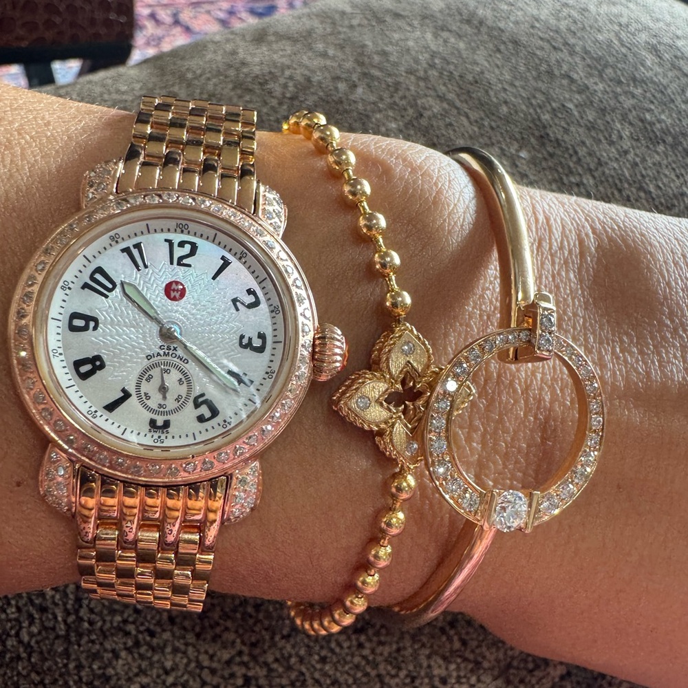 $3900 Stunning Michele CSX Diamond Rose Gold Watch 26mm Excellent Condition - Picture 13 of 16